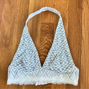 Free People Intimately Light Mint Green White Halter Bralette Size X-Small